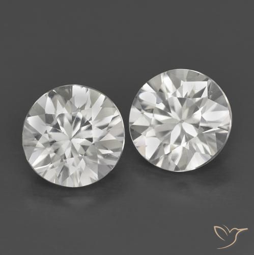 Pedras preciosas de Zircão Branco natural de 1.43 ct, Redondo, VS