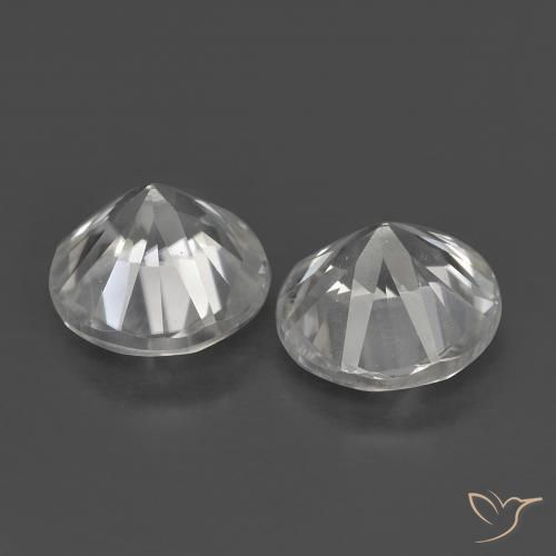 Pedras preciosas de Zircão Branco natural de 1.43 ct, Redondo, VS