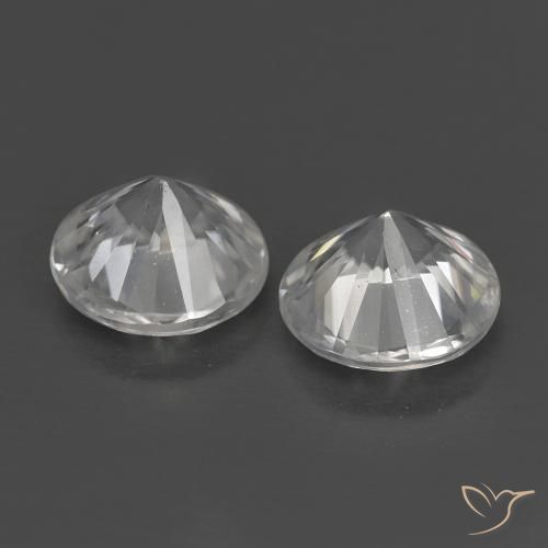 Pedras preciosas de Zircão Branco natural de 1.31 ct, Redondo, VS