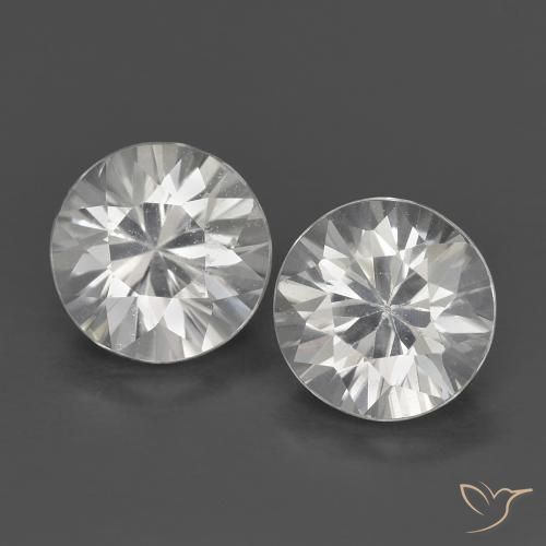 Pedras preciosas de Zircão Branco natural de 1.47 ct, Redondo, VS