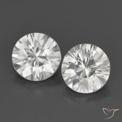 1.42ctw Natural Branco Zircão, Redondo, VS