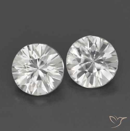 Pedras preciosas de Zircão Branco natural de 1.42 ct, Redondo, VS