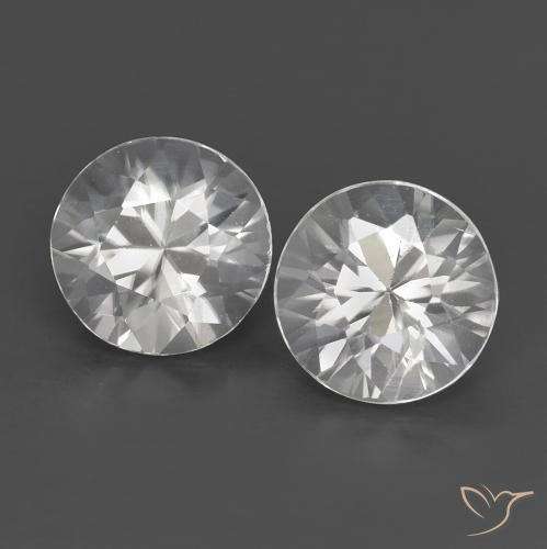 Pedras preciosas de Zircão Branco natural de 1.43 ct, Redondo, VS