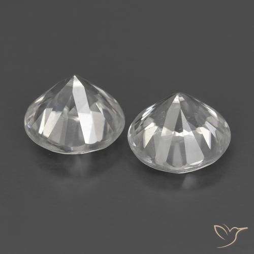 Pedras preciosas de Zircão Branco natural de 1.43 ct, Redondo, VS
