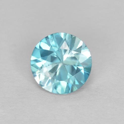 Zircão Azul claro Natural 0.49ct, Corte Redondo, VS