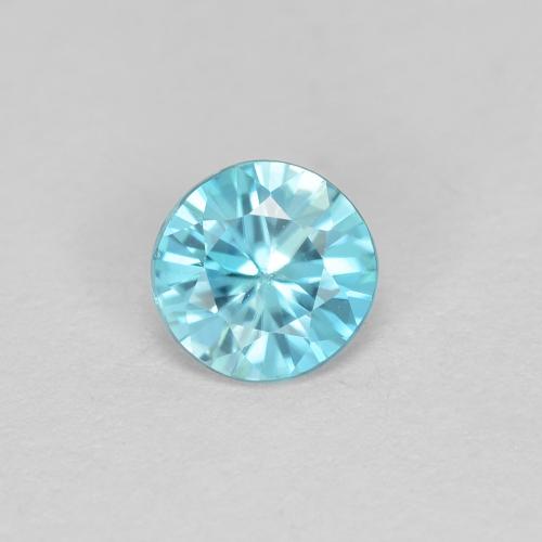 Zircão azul natural 0,58ct, corte redondo, VS