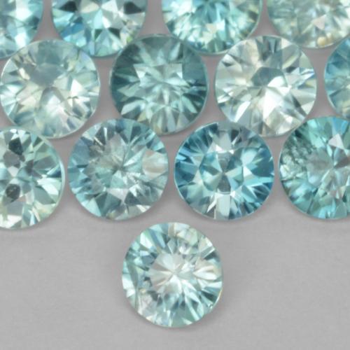 Pedras preciosas de zircão azul natural de 0,49 ct, corte redondo, VS