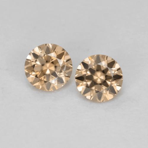 Pedras preciosas de zircão laranja natural de 0,33 ct, corte redondo, VVS