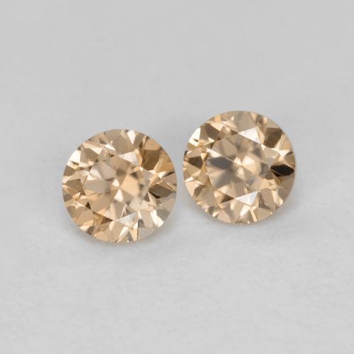 Pedras preciosas de zircão laranja natural de 0,33 ct, corte redondo, VVS
