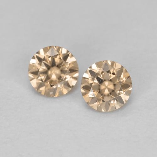 Pedras preciosas de zircão laranja natural de 0,32 ct, corte redondo, VS