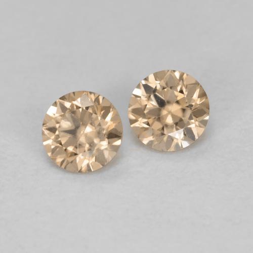 Pedras preciosas de zircão laranja natural de 0,32 ct, corte redondo, VS