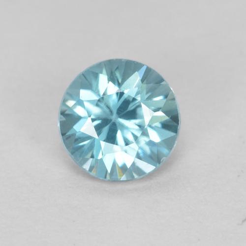 Zircão azul natural 0,39ct, corte redondo, VS