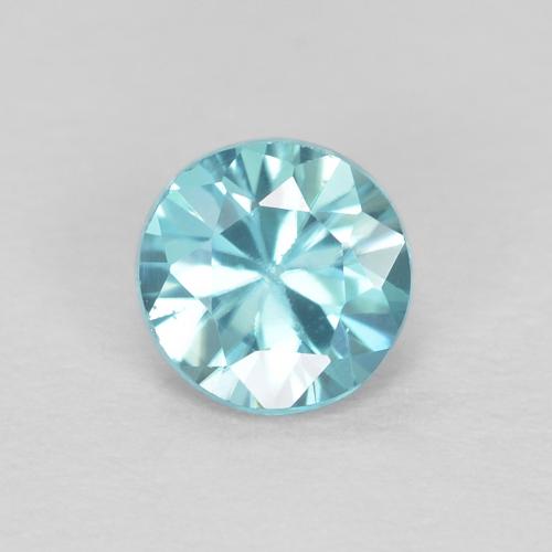 Zircão Azul claro Natural 0.37ct, Corte Redondo, VS