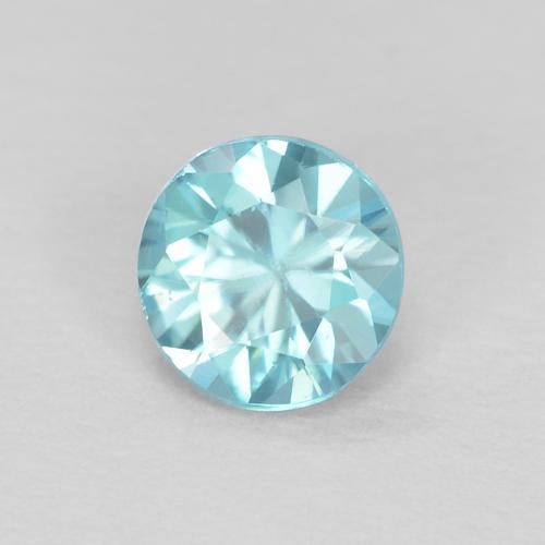 Zircão Azul claro Natural 0.37ct, Corte Redondo, VS