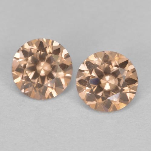 Pedras preciosas de zircão laranja natural de 0,33 ct, corte redondo, VVS