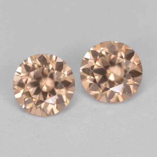 Pedras preciosas de zircão laranja natural de 0,33 ct, corte redondo, VVS