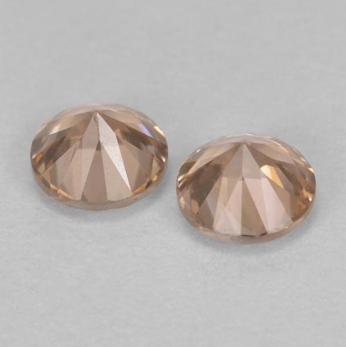 Pedras preciosas de zircão laranja natural de 0,33 ct, corte redondo, VVS