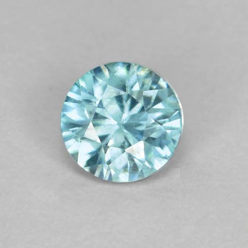 Zircão azul natural 0,52ct, corte redondo, VS