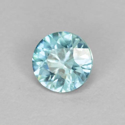 Zircão azul natural 0,52ct, corte redondo, VS