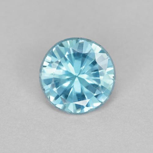 Zircão azul natural 0,53ct, corte redondo, VS