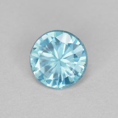 Zircão azul natural 0,53ct, corte redondo, VS