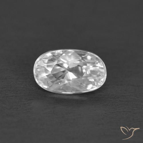 0.50ct Natural Branco Zircão, oval, VVS