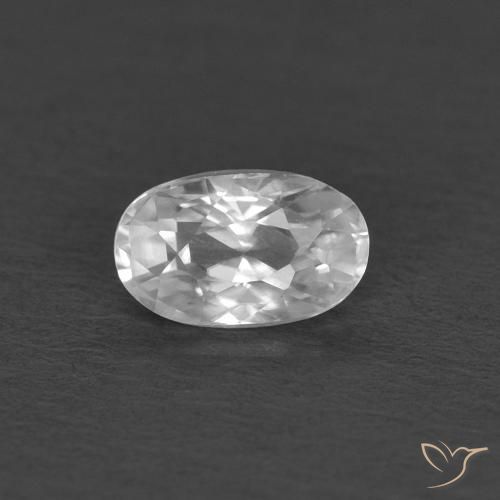 0.43ct Natural Branco Zircão, oval, VVS, Photo A