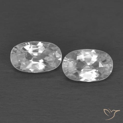 0.78ctw Natural Branco Zircão, oval, VVS