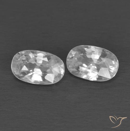 Pedras preciosas de Zircão Branco natural de 0.78 ct, oval, VVS