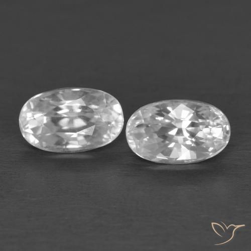 0.94ctw Natural Branco Zircão, oval, VVS