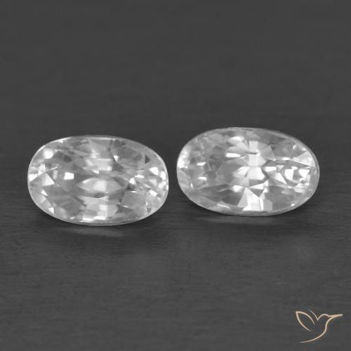 Pedras preciosas de Zircão Branco natural de 0.94 ct, oval, VVS