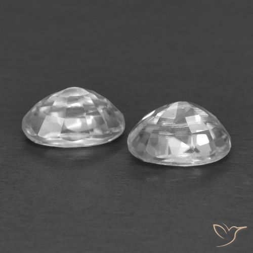 Pedras preciosas de Zircão Branco natural de 0.94 ct, oval, VVS
