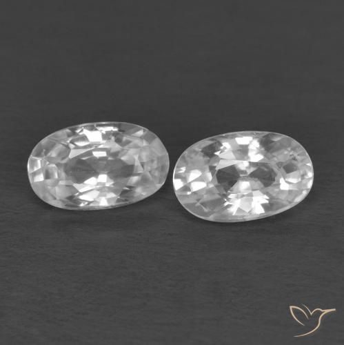 0.74ctw Natural Branco Zircão, oval, VVS