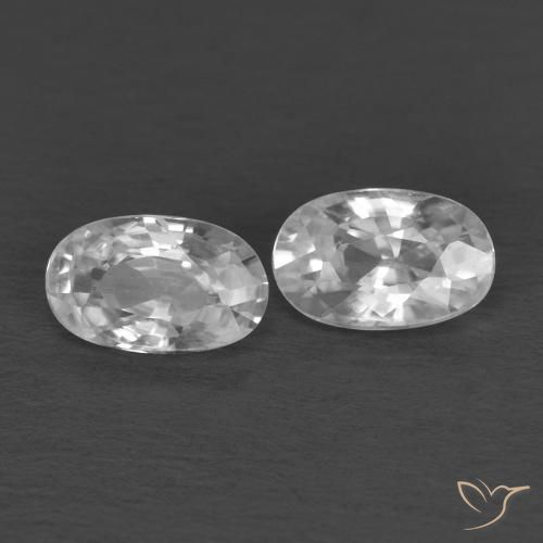 Pedras preciosas de Zircão Branco natural de 0.74 ct, oval, VVS