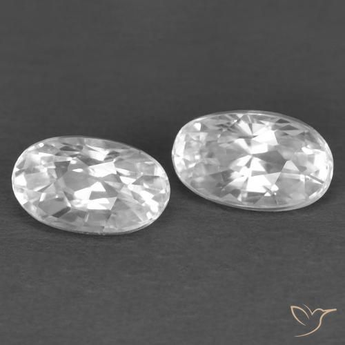 0.92ctw Natural Branco Zircão, oval, VVS