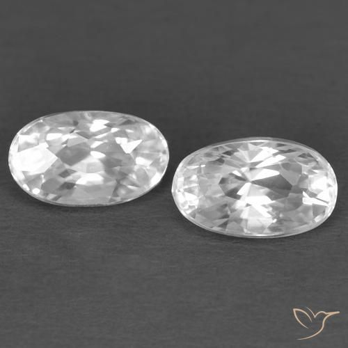 Pedras preciosas de Zircão Branco natural de 0.92 ct, oval, VVS