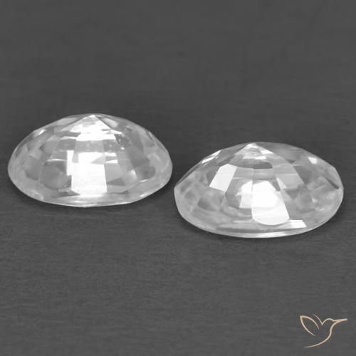 Pedras preciosas de Zircão Branco natural de 0.92 ct, oval, VVS