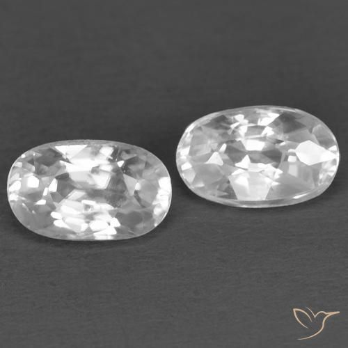 0.88ctw Natural Branco Zircão, oval, VVS