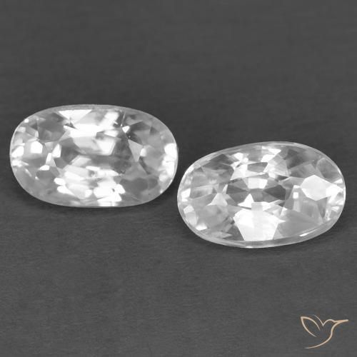 Pedras preciosas de Zircão Branco natural de 0.88 ct, oval, VVS