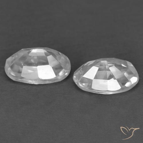 Pedras preciosas de Zircão Branco natural de 0.88 ct, oval, VVS