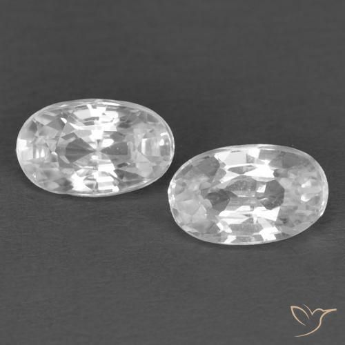 0.80ctw Natural Branco Zircão, oval, VVS