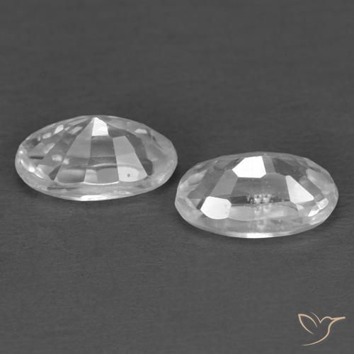 Pedras preciosas de Zircão Branco natural de 0.80 ct, oval, VVS