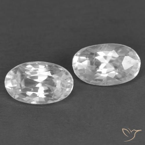 0.83ctw Natural Branco Zircão, oval, VVS