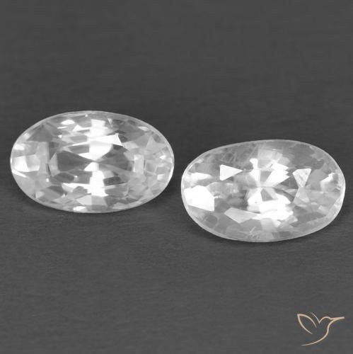 Pedras preciosas de Zircão Branco natural de 0.83 ct, oval, VVS