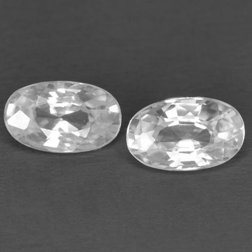 Pedras preciosas de zircão branco natural de 0,72 ct, corte oval, VVS