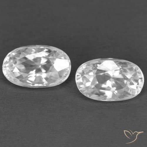 0.86ctw Natural Branco Zircão, oval, VVS