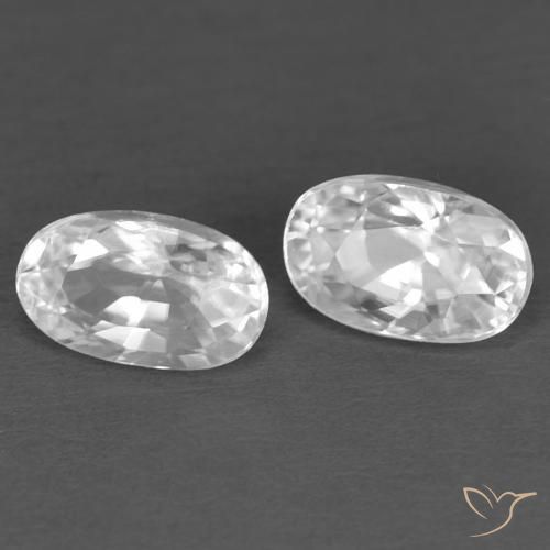 Pedras preciosas de Zircão Branco natural de 0.86 ct, oval, VVS