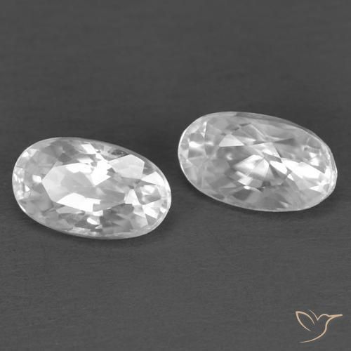 Pedras preciosas de Zircão Branco natural de 0.87 ct, oval, VVS