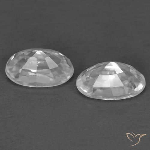 Pedras preciosas de Zircão Branco natural de 0.87 ct, oval, VVS