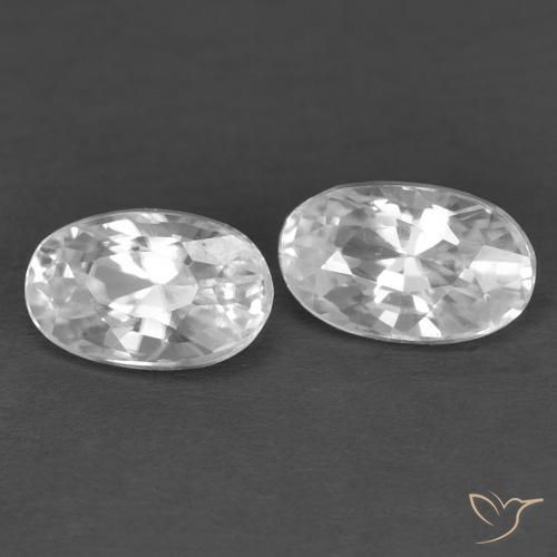 0.83ctw Natural Branco Zircão, oval, VVS